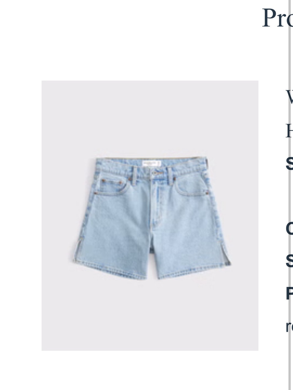 Abercrombie & Fitch Light Blue Denim Jean Shorts